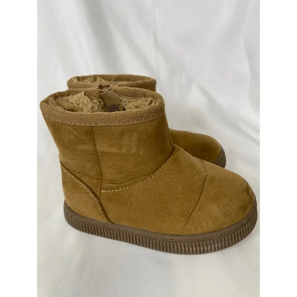 Cat & Jack Toddler Zip Up Suede Boots Tan Size 7